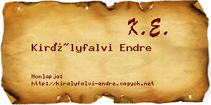Királyfalvi Endre névjegykártya